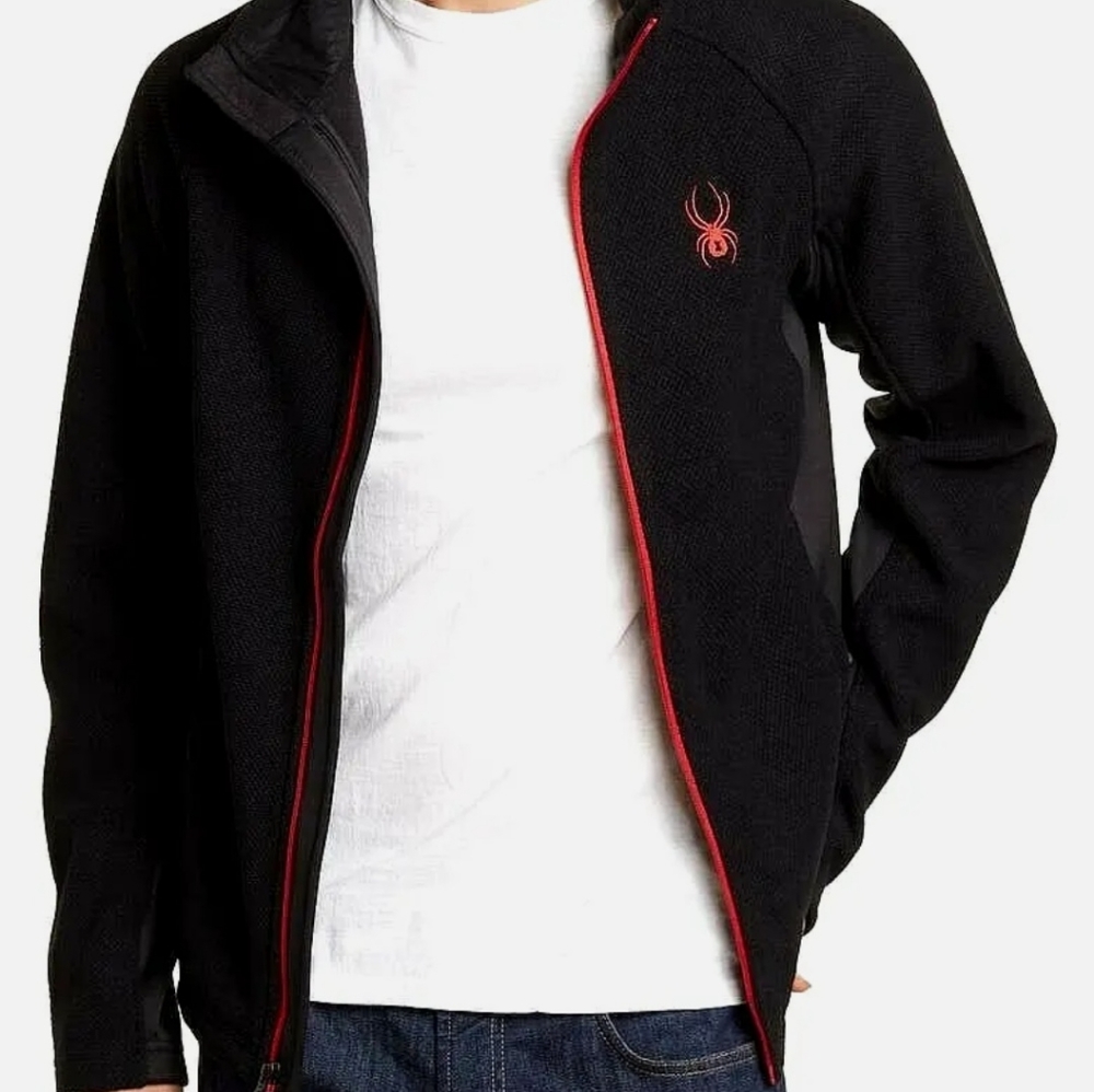 NWT Men's Black Spyder Constant Full Zip Mid weight core sweater size M